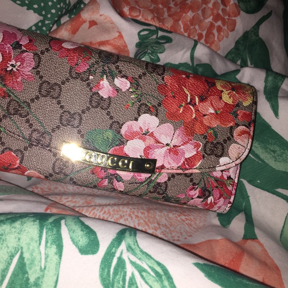 Floral & Gucci print wallet